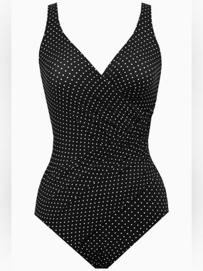 Miraclesuit Oceanus Pin Point Polka Dot One-Piece Swimsuit